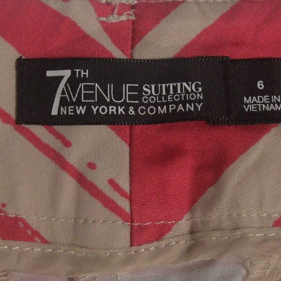 NY&C 7th Avenue Suiting Shorts Size 6 Pink Tan Striped Cuffed - Picture 5 of 5